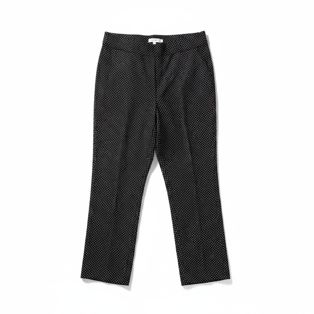 Avenue Crop Pants Womens 26 Polka Dot Black White High Waist Stretch Capris Plus